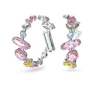 Elegant Swarovski Multicolor Hoop Earrings